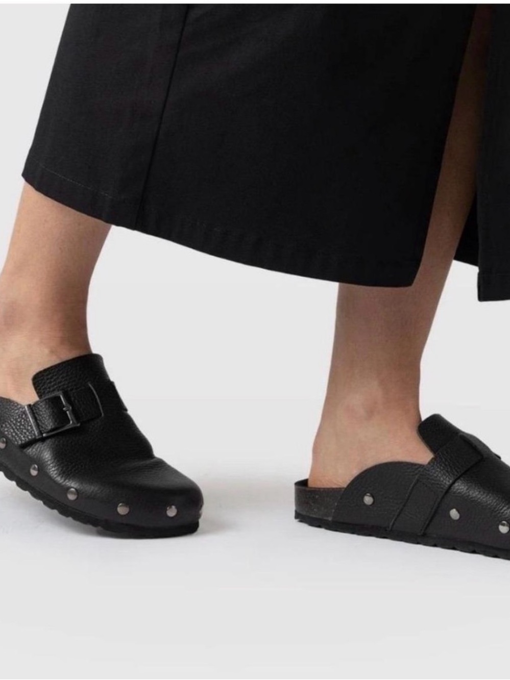 Saint + Sofia Studded Leather Clogs